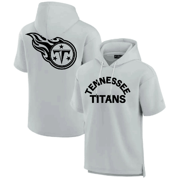 Men's Tennessee Titans Gray Super Soft Fleece Short Sleeve Hoodie